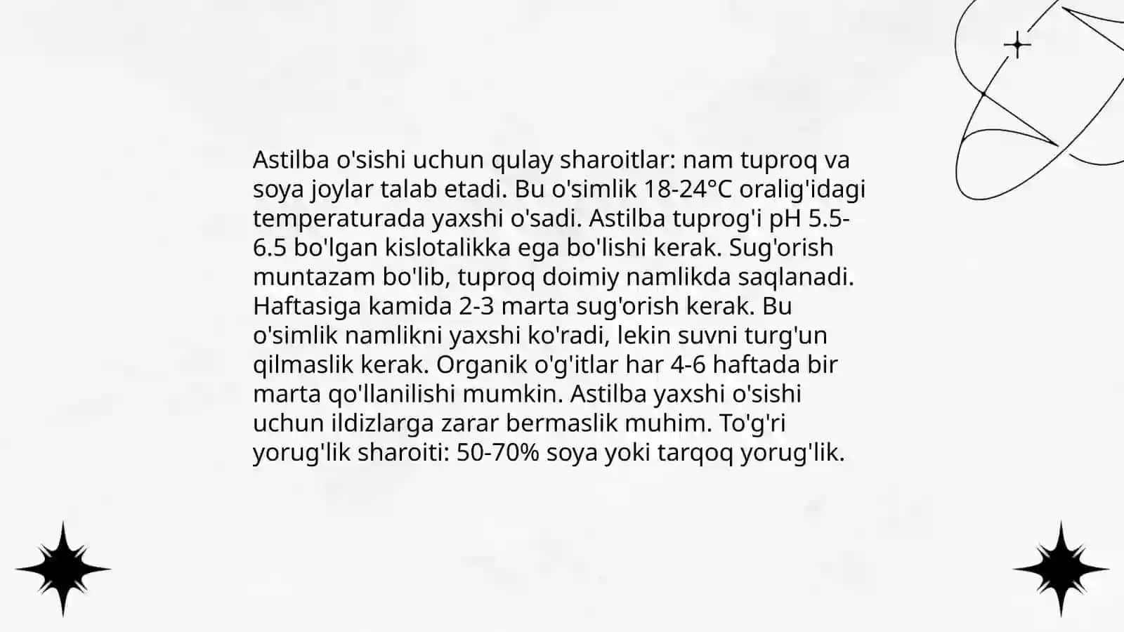 Astilba gulining bioekologiyasi 4