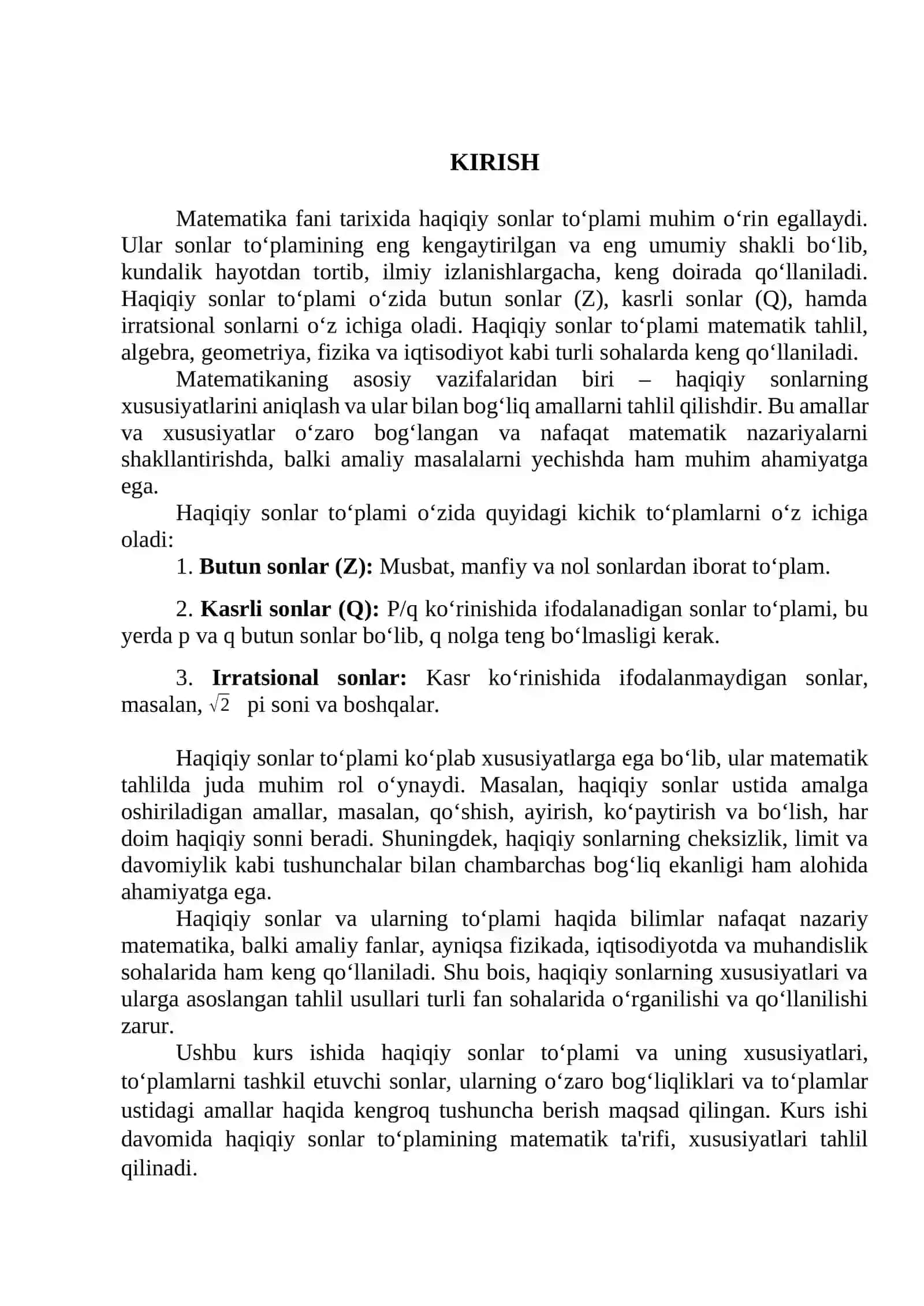 TO’PLAM. HAQIQIY SONLAR VA ULARNING TO’PLAMI 4