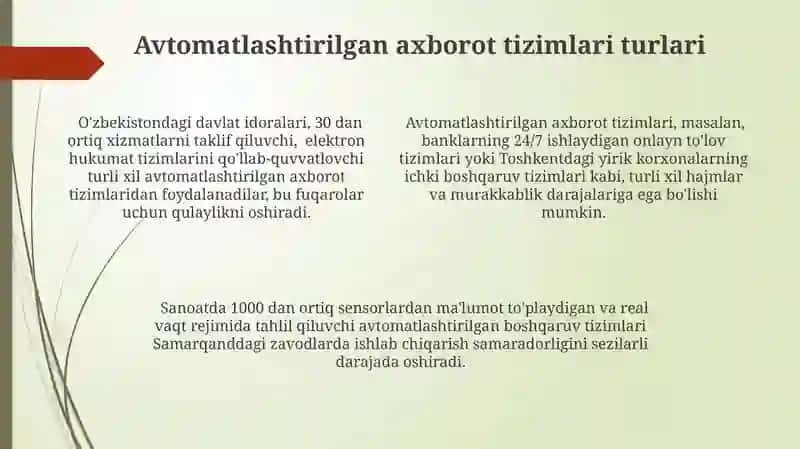 Avtomatlashtirilgan Axborot Tizimlarining Tasnifi 4