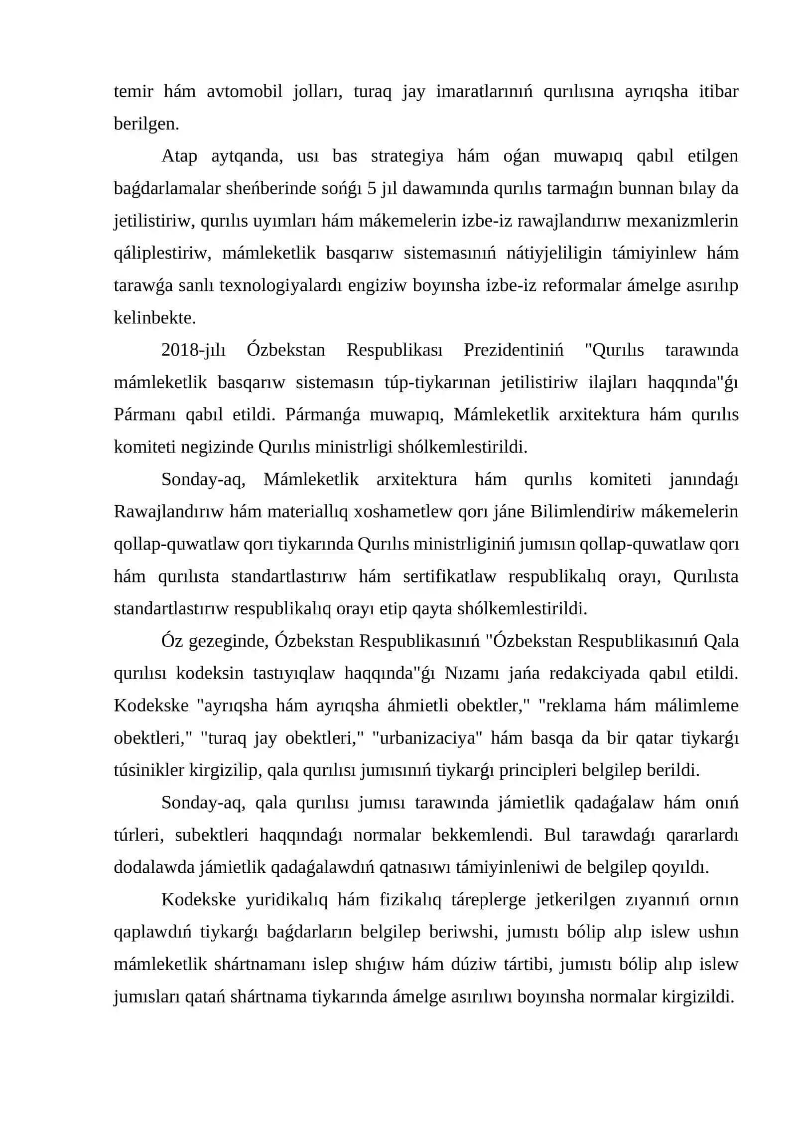Qurılıs kompleksin rawajlandırıw 4