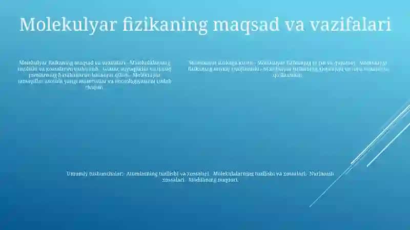 Molekulyar Fizika Faniga Kirish 4