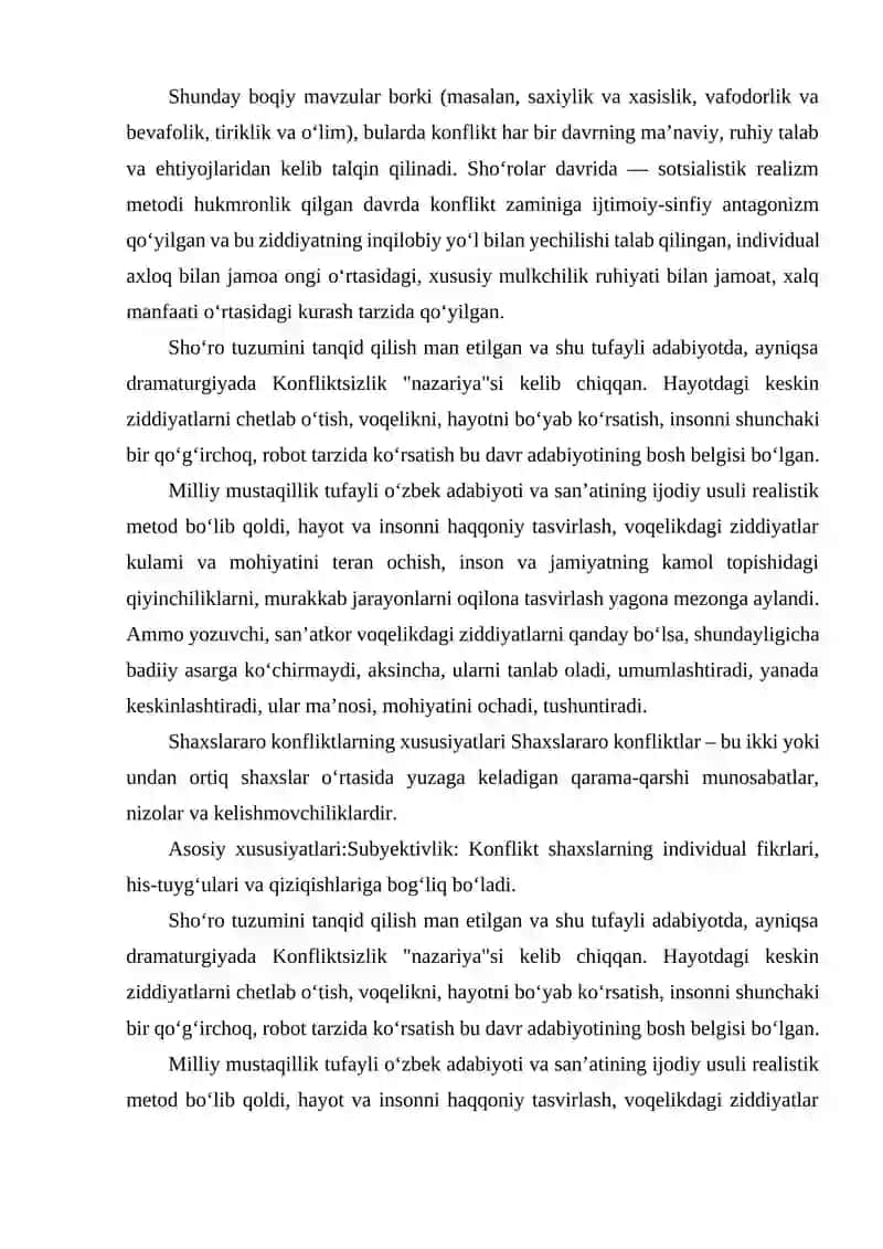 SHAXSLARARO VA GURUHLARARO KONFLIKATLARNING XUSUSIYATLARI 4