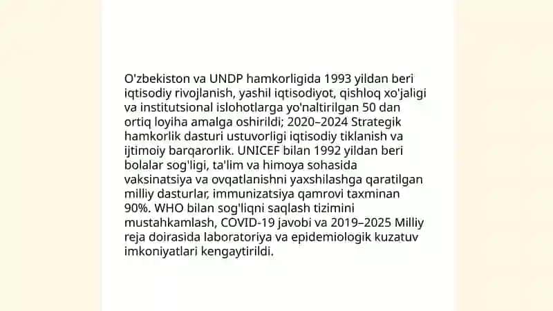 O'zbekistonning xalqaro tashkilotlar bilan hamkorlik aloqalari 4