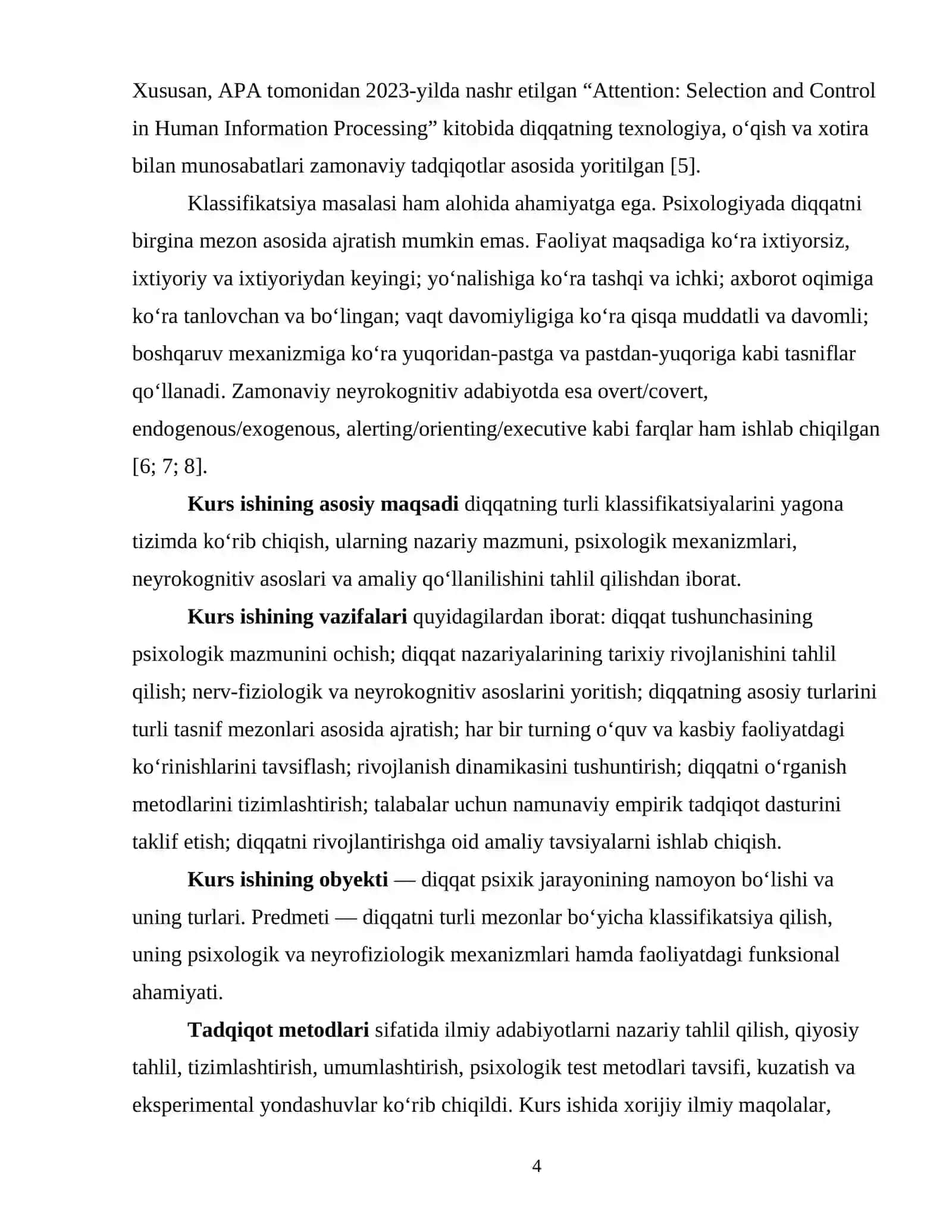“DIQQAT TURLARI KLASSIFIKATSIYASI” 4