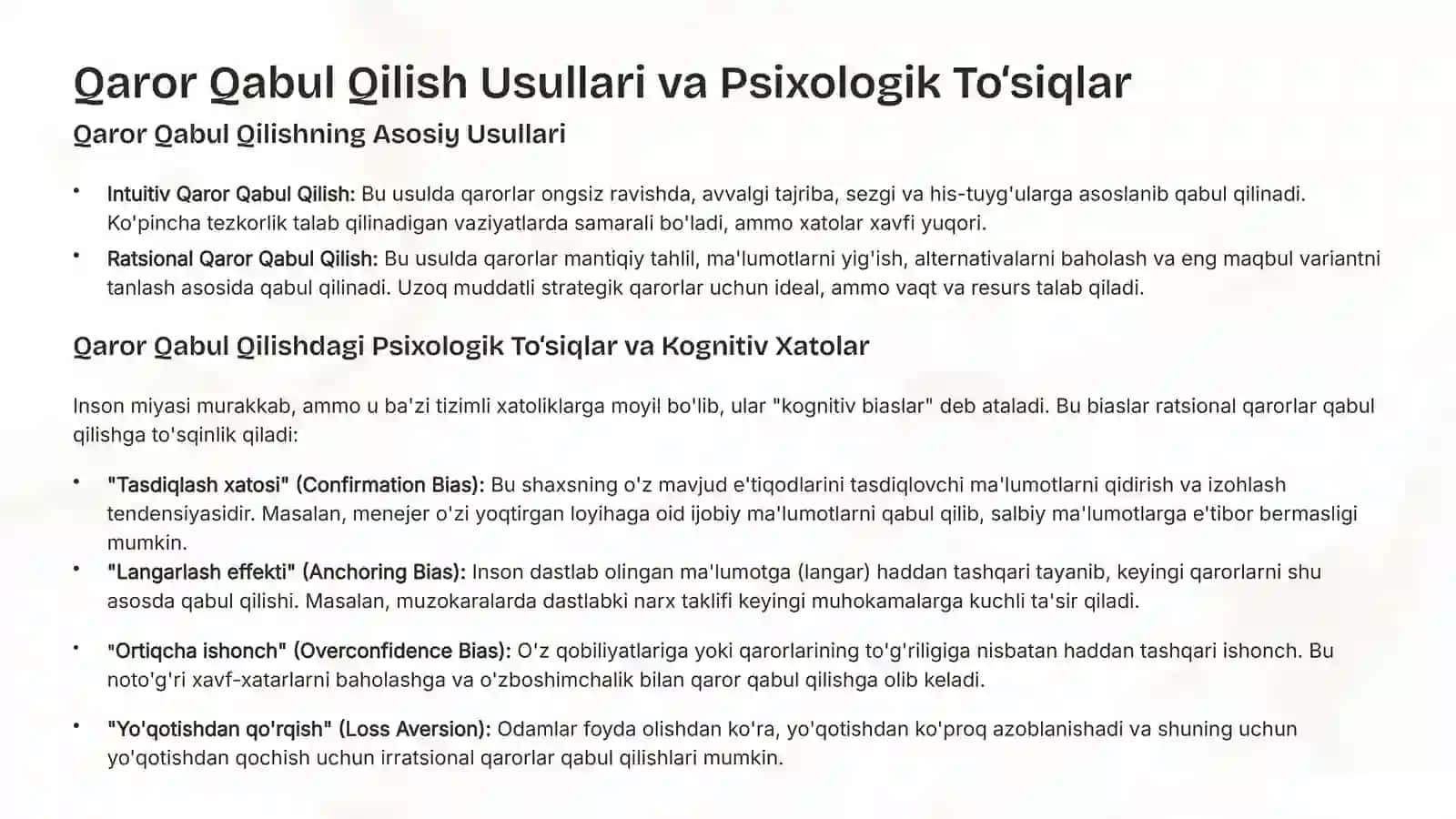 Boshqaruvda Qaror Qabul Qilish Jarayonida Psixologik Omillar 4