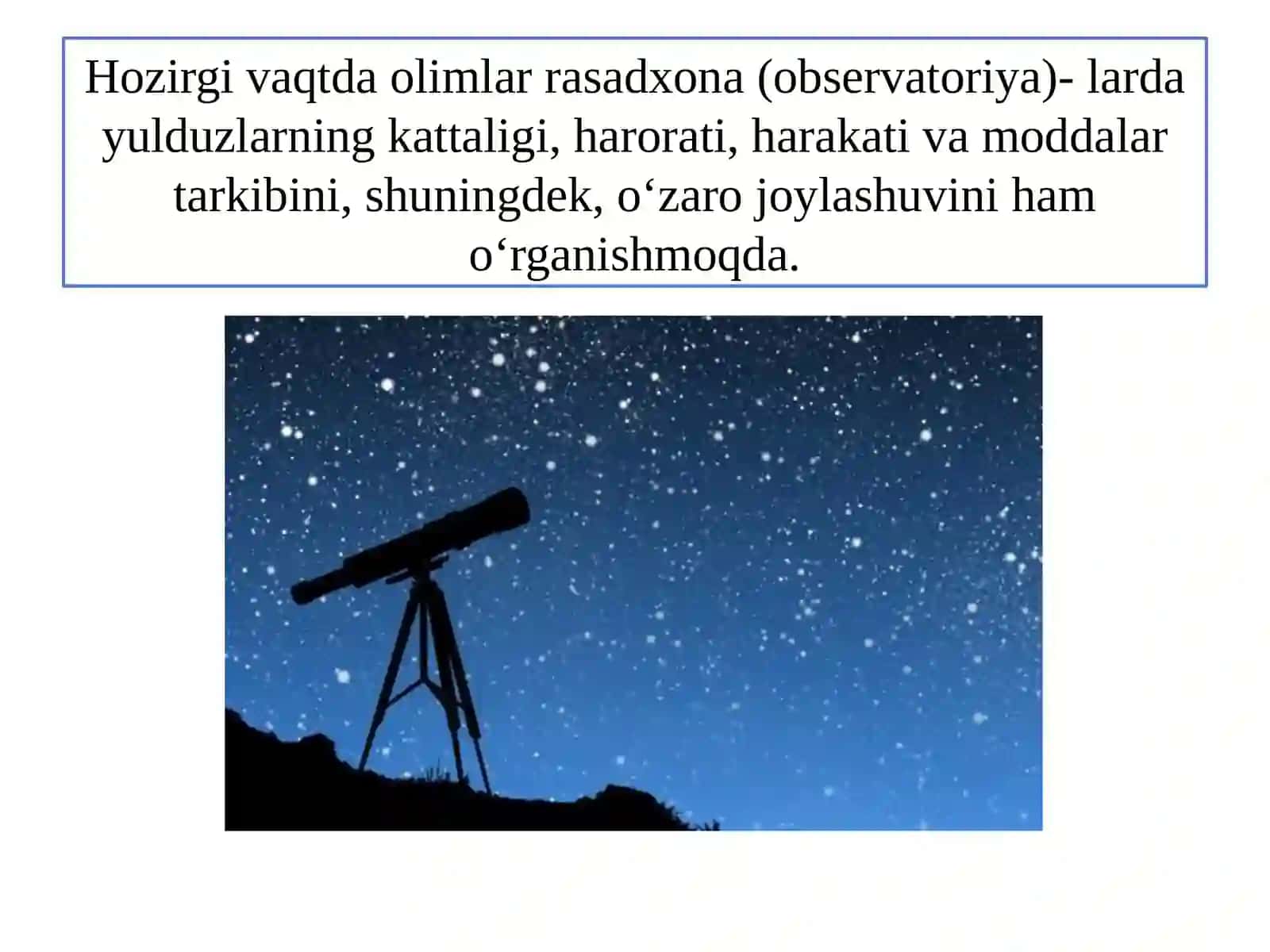 QUYOSH, OY VA YULDUZLAR 4