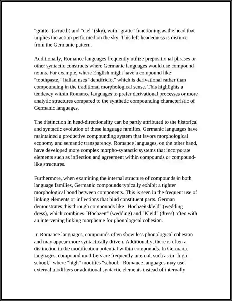 COMPARATIVE ANALYSIS OF COMPOUND WORD FORMATION IN GERMANIC AND ROMANCE LANGUAGE 4