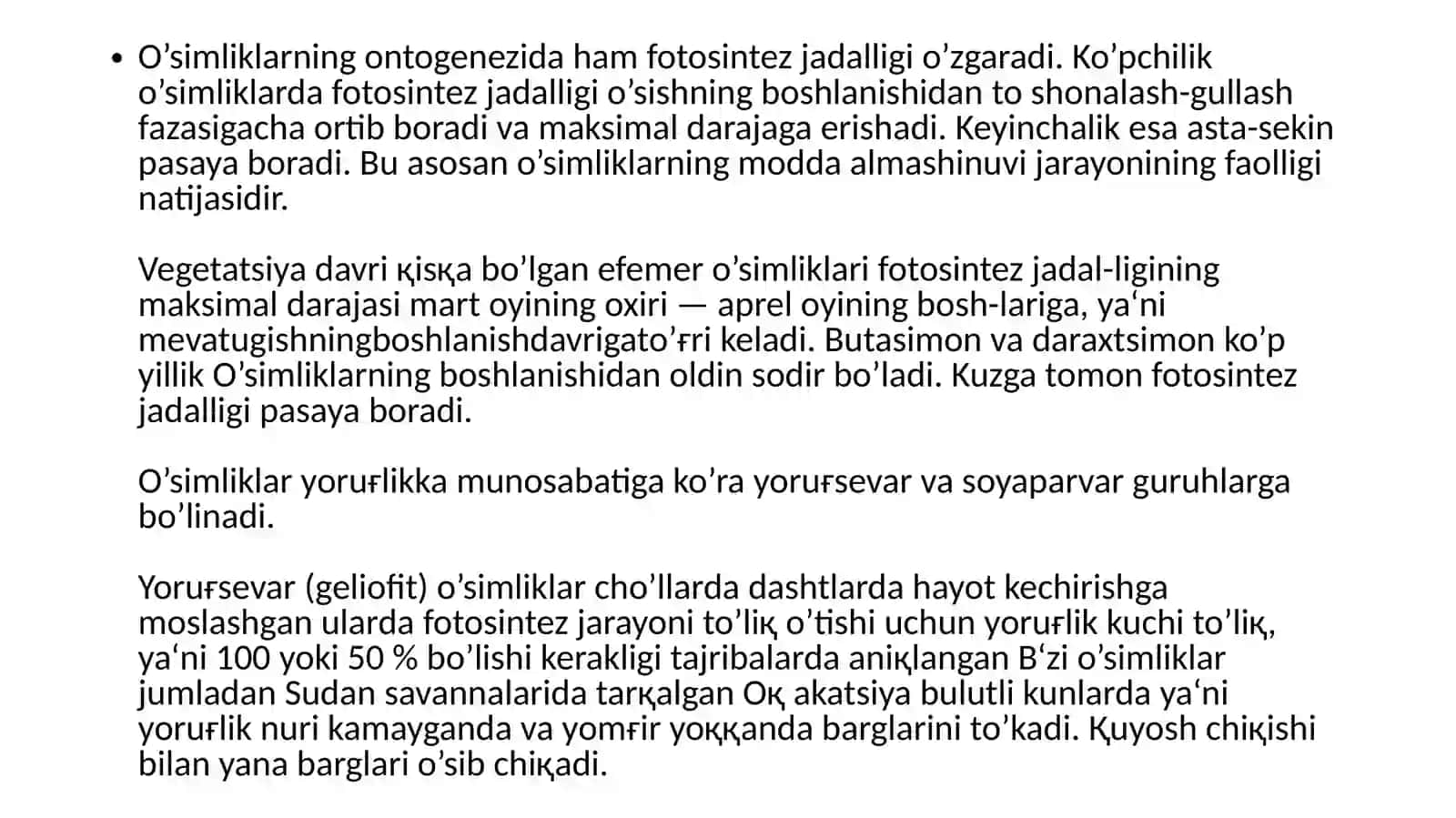 FOTOSINTEZNING SOF MAHSULDORLIGI 4