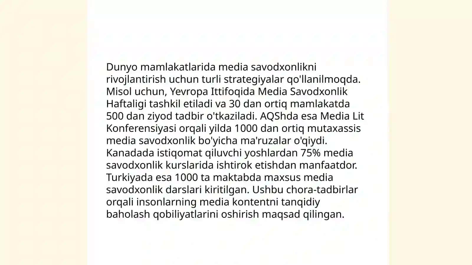Media va Axborot Savodxonligi 4