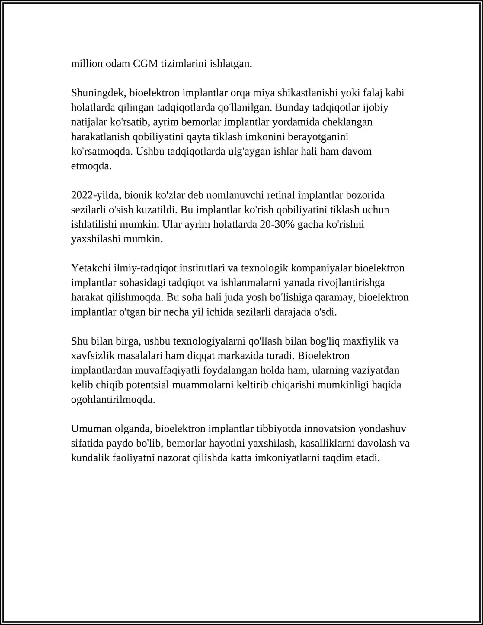 Tibbiyotda bioelektron implantlar 4