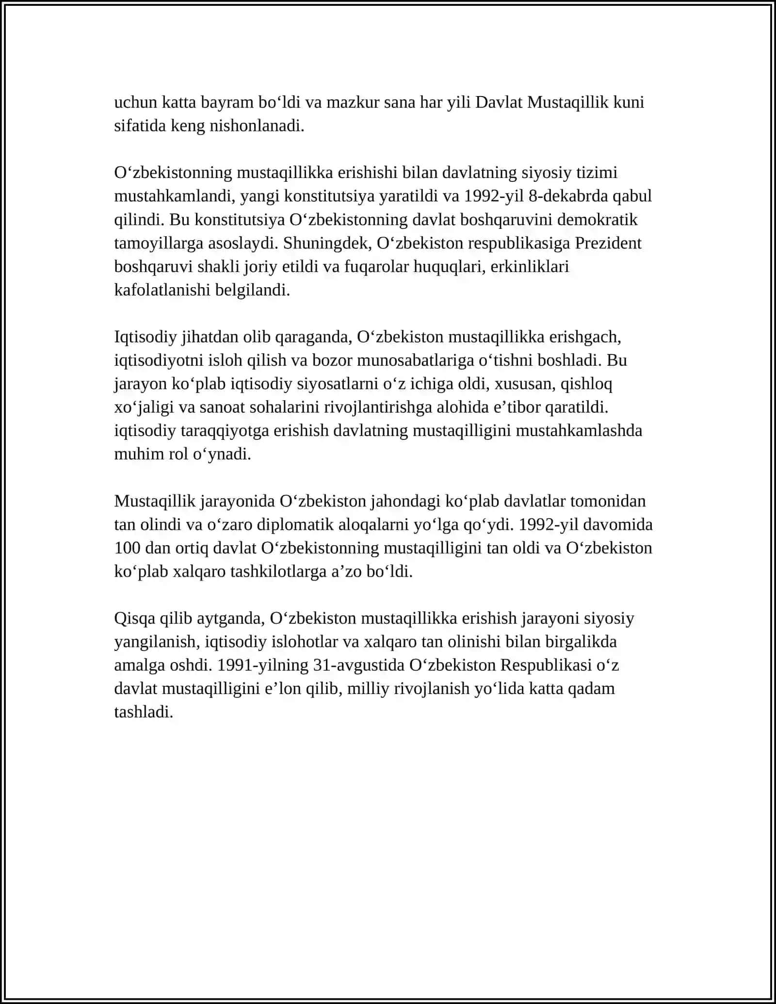 Qoraqalpog‘iston Respublikasining Mustaqillik Yillarda 4