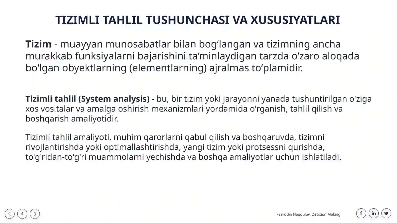 Tizimli tahlil tushunchasi 4