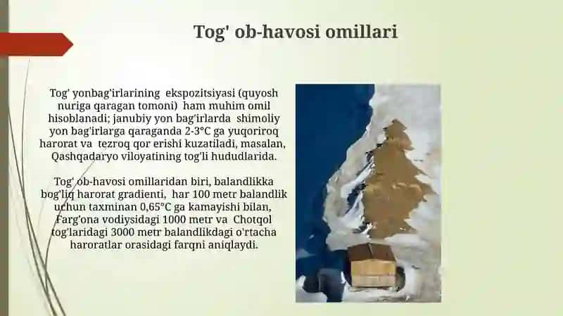 Tog'larning nurash tushunchasi 4