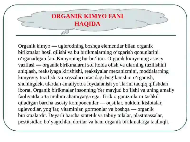 Organik kimyoning rivojlanish tarixi 4