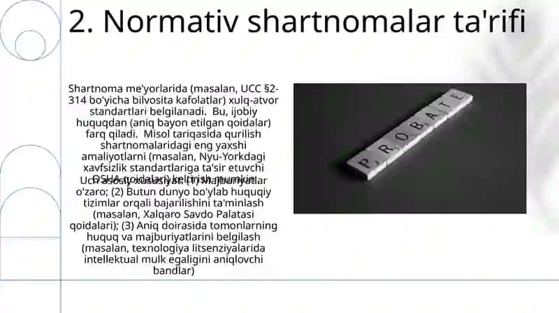 Normativ shartnomalar va uning xususiyatlari 4