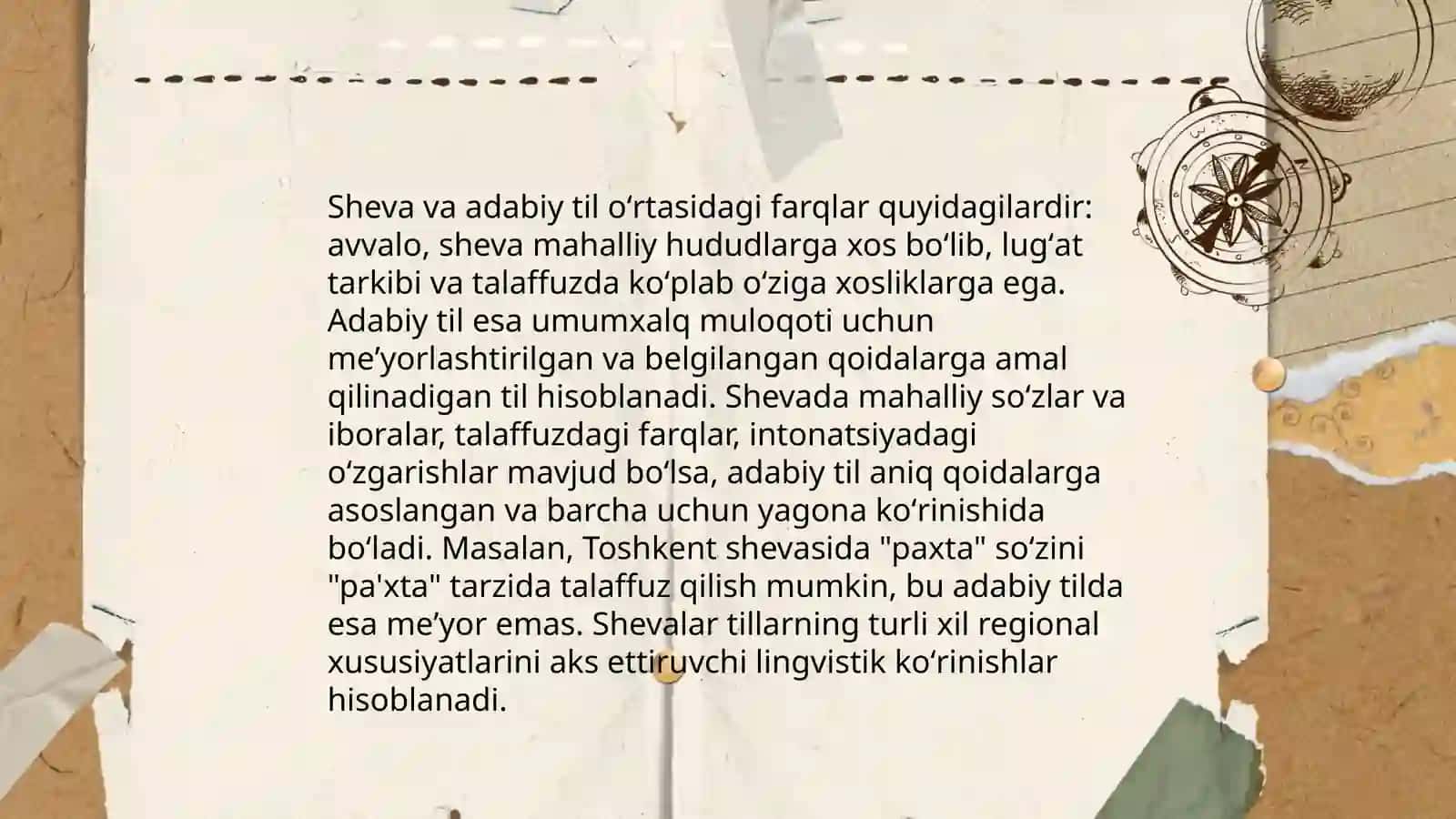 Oʻzbek shevalarining tasnifi 4