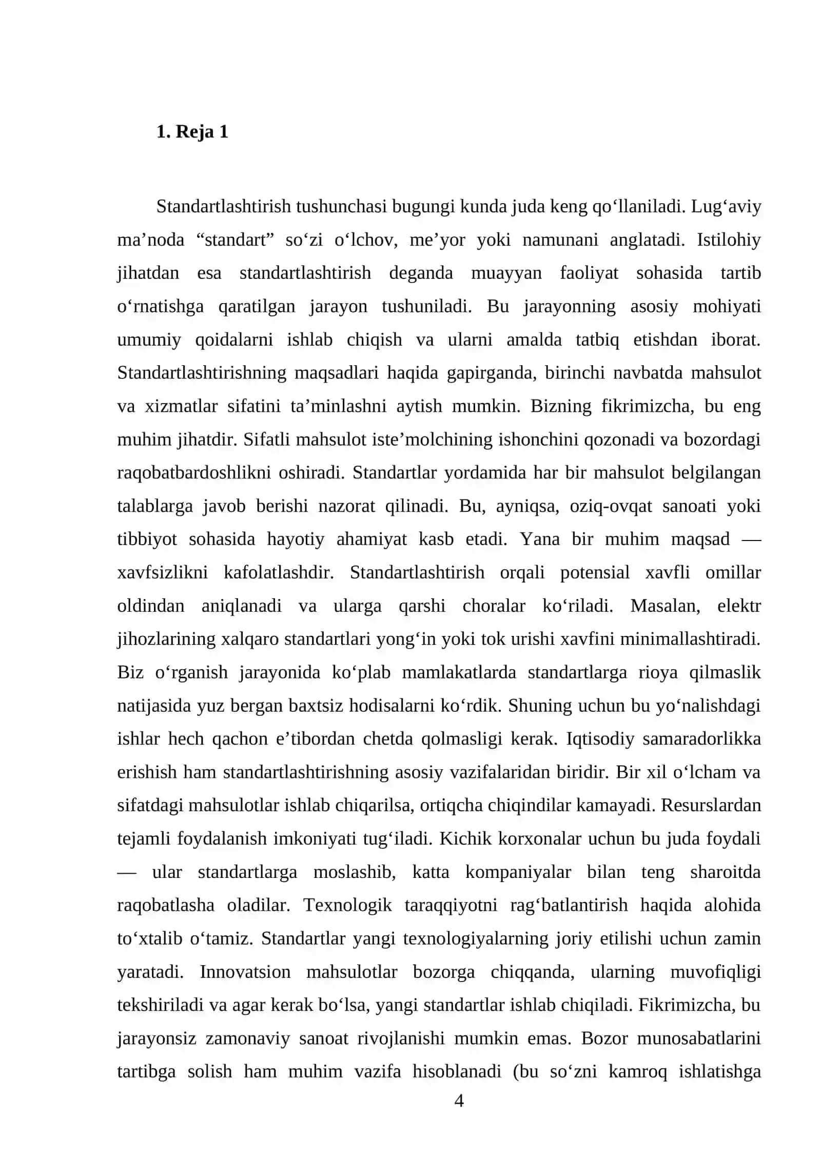 Standartlashtirishning maqsad va vazifalari 4