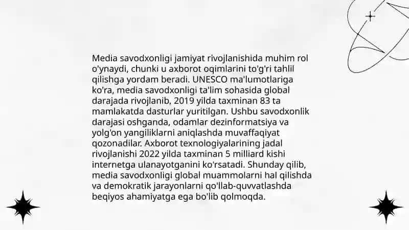 Media savodxonlik va axborot madaniyati 4