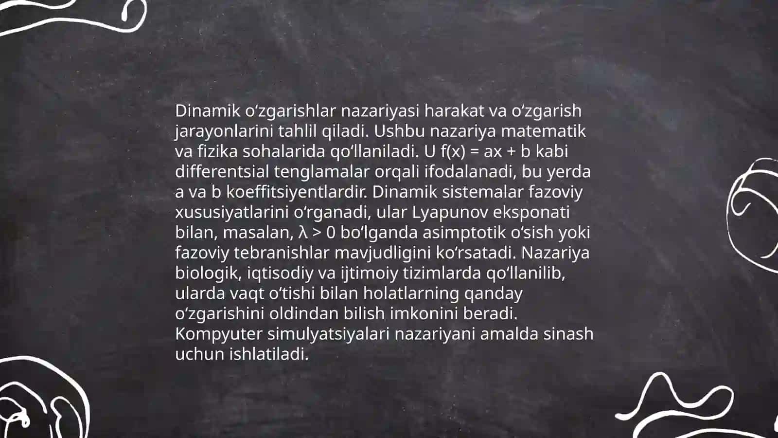 Dinamik tizimlar 4