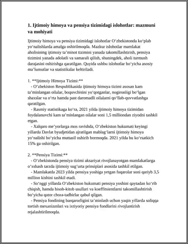 O‘ZBEKISTONDA IJTIMOIY SOHADA AMALGA OSHIRLAYOTGAN OZGARISHLAR MAZMUN VA MOHIYATI 4