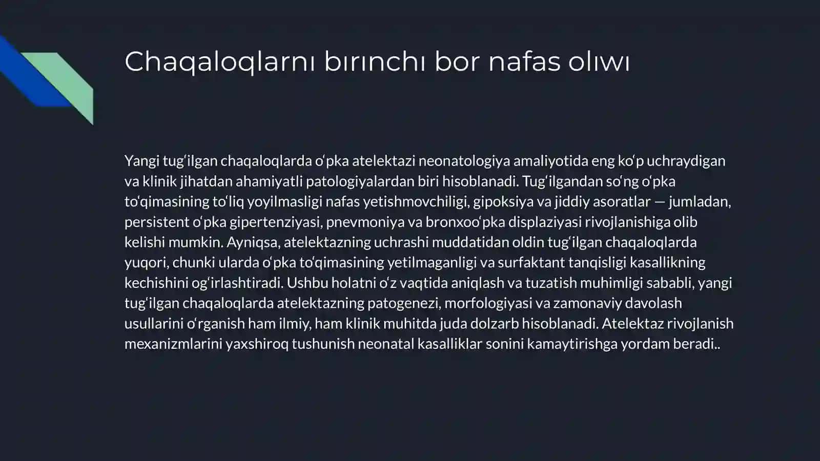 Chaqaloqlarnı bırınchı bor nafas olıwı 4