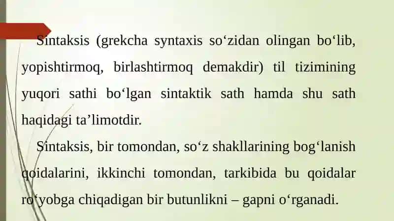 Sintaksis. So‘z birikmasi sintaksisi 4