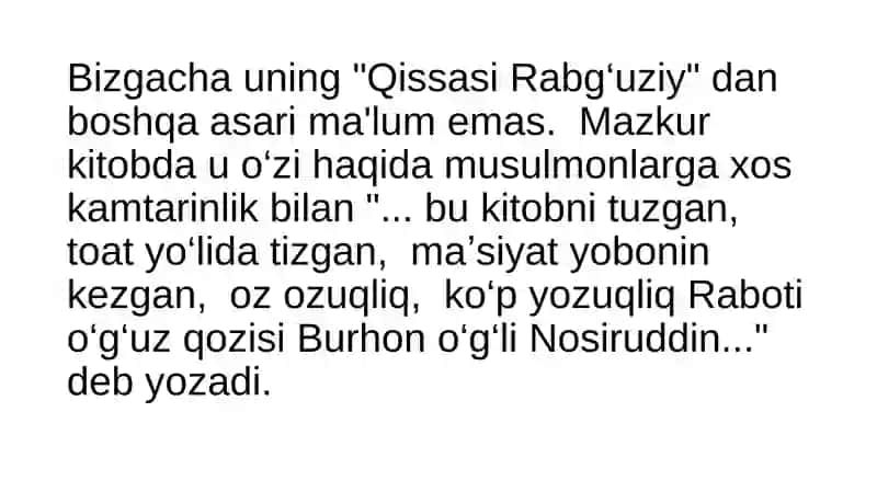 Qissasi Rabgʻuziy asari tahlili 4