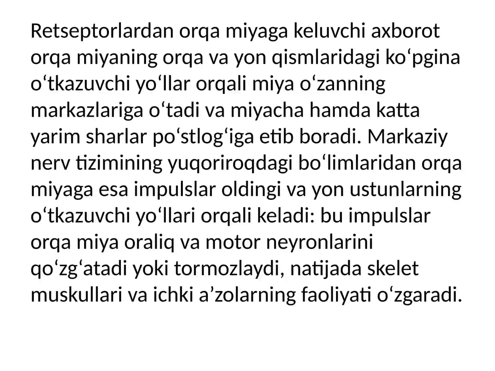 Orqa miyaning reflektor va o‘tkazuvchi yo‘l faoliyati, tekshirish usullari 4
