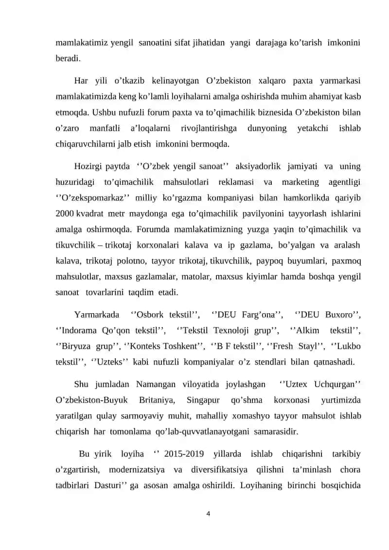 "Hindiston ayollar liboslari" KURS ISHI 4