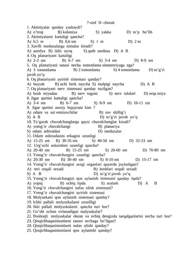 6-sinf Botanika I-chorak 4