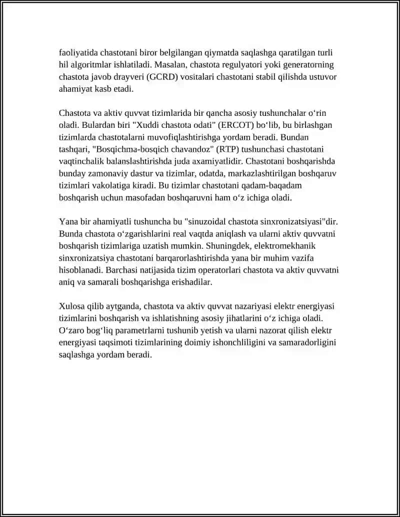 CHASTOTA VA AKTIV QUVVATINI BOSHQARISH 4