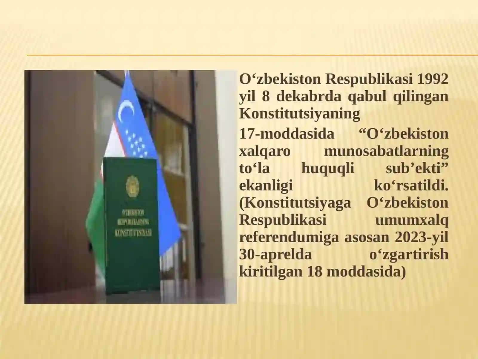 10-Mavzu. O‘zbekiston vajahon hamjamiyatiF.Samarov 4