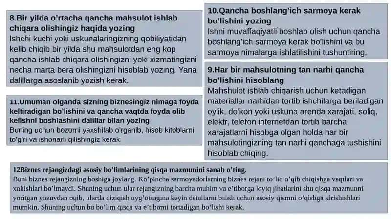 Korxonaning biznes rejasi 4
