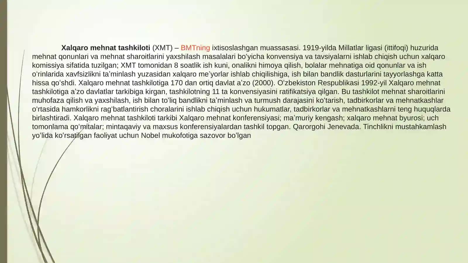 Xalqaro Mehnat Tashkilotining Tarixi va Asoslari 4