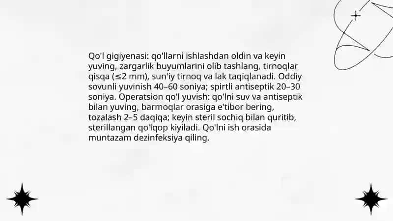 Stomatologiyada aseptika va antiseptika qoidalari 4