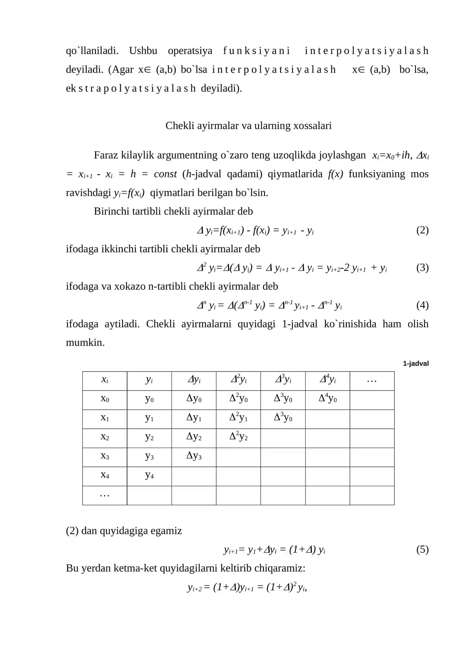 Funksiyalarni interpolyatsiyalash 4
