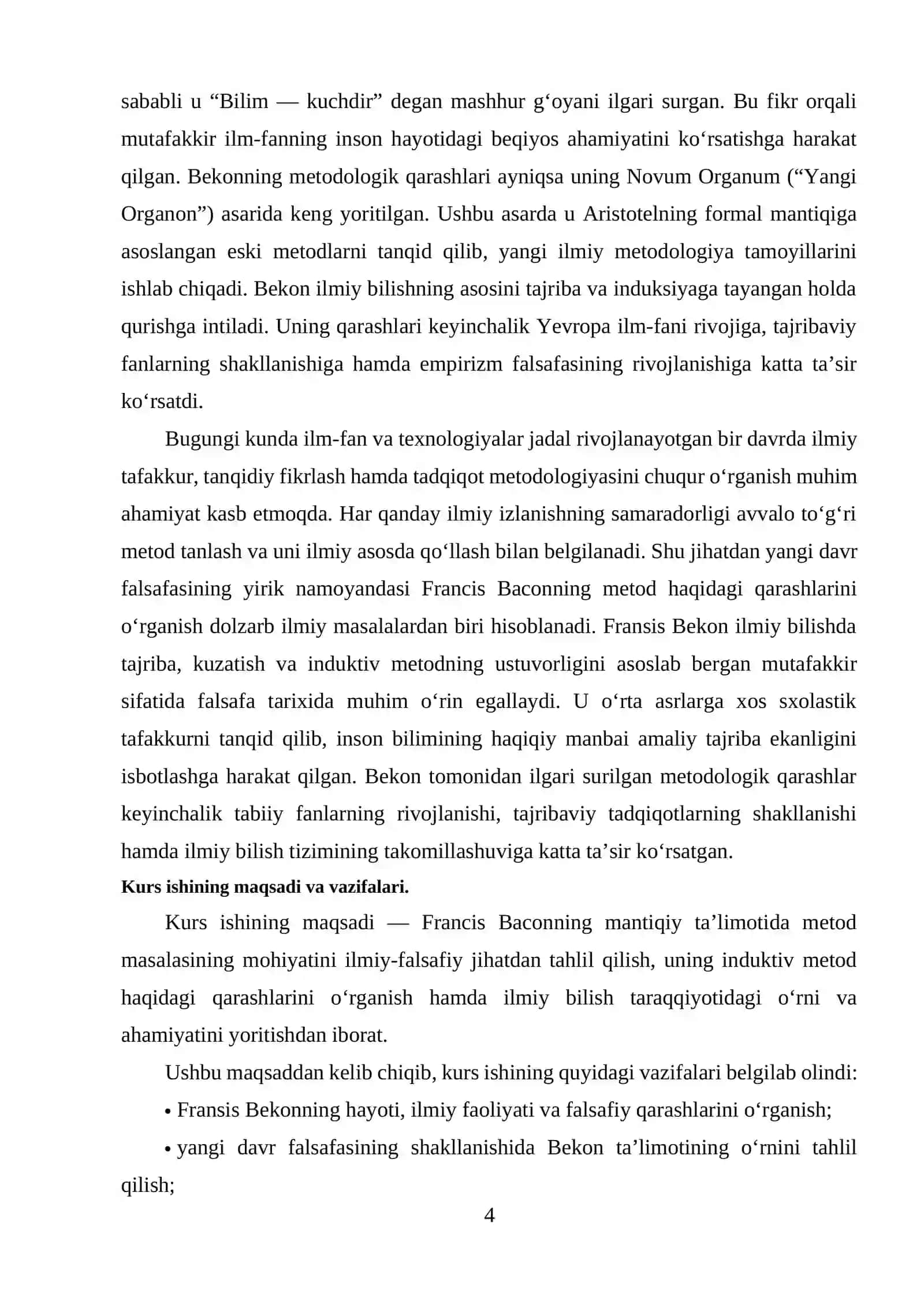 Franses.Bekonning mantiqiy taʼlimotida metod masalasi. 4