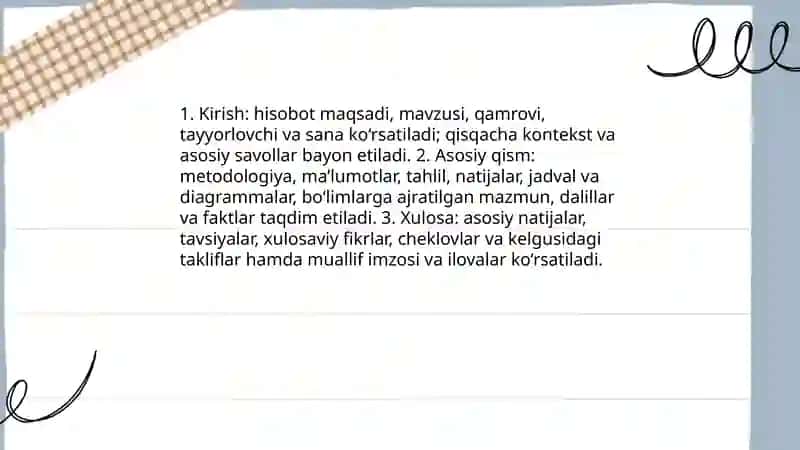 Hisobotning maqsadi va mavzusi 4