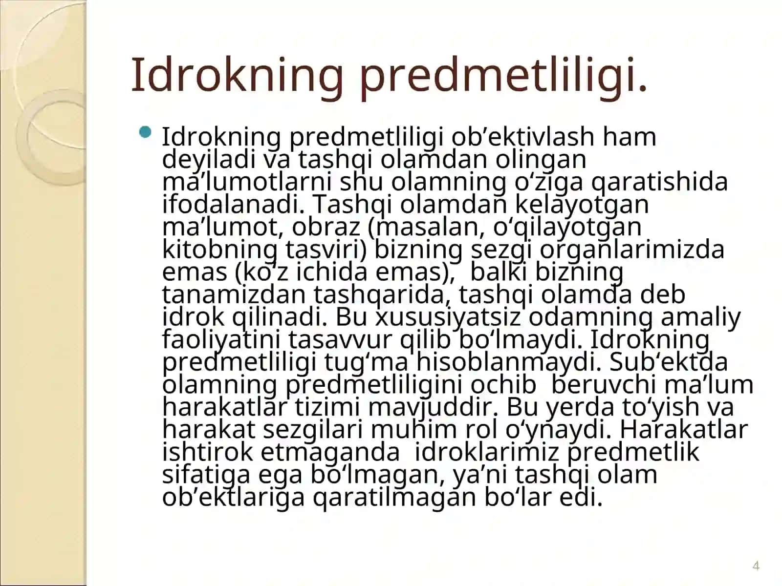 Fazoni, vaqtni, harakatni idrok qilish 4