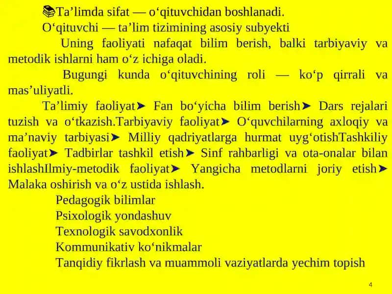 PEDАGОGIK MАHОRАT HАQIDА 4