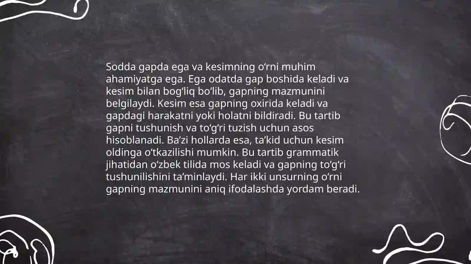 Sodda gap sintaksisi dars ishlanmalari 4