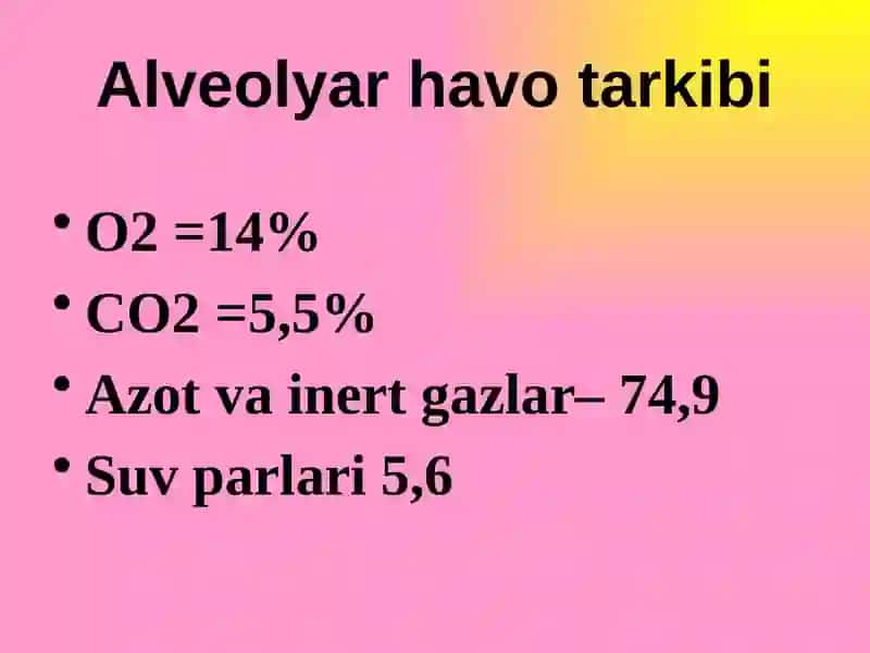 Alveolyar havo: 4