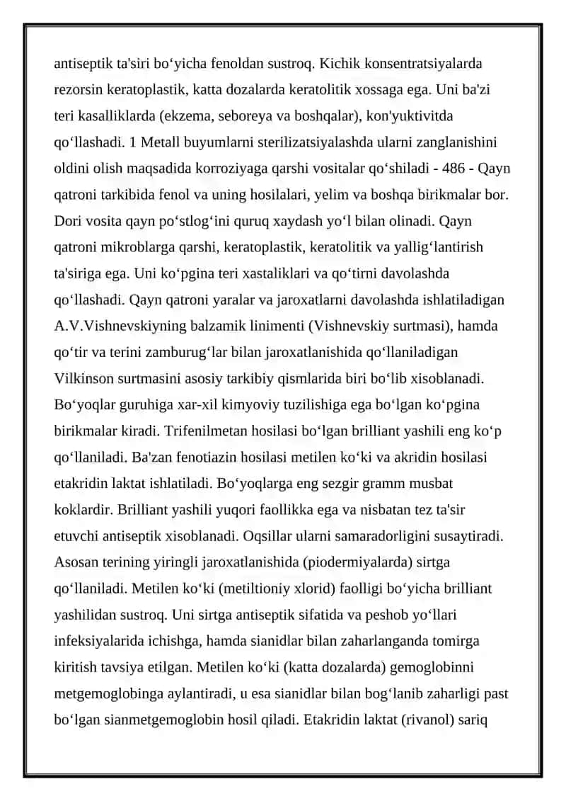 Antiseptik va dezinfeksiyalash vositalari 4
