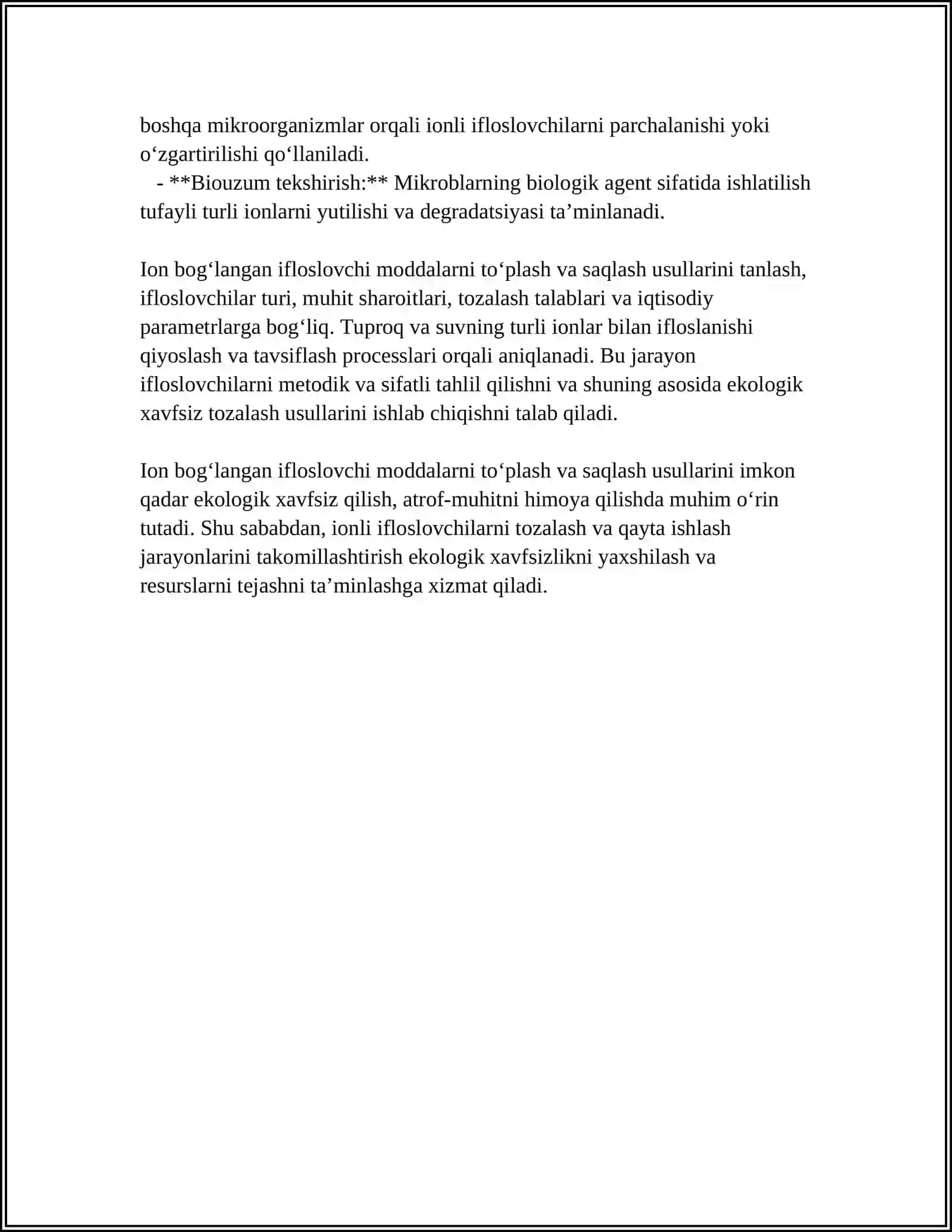Tuproq va suvdagi ion bog'lanishlik ifloslovchi moddalar 4