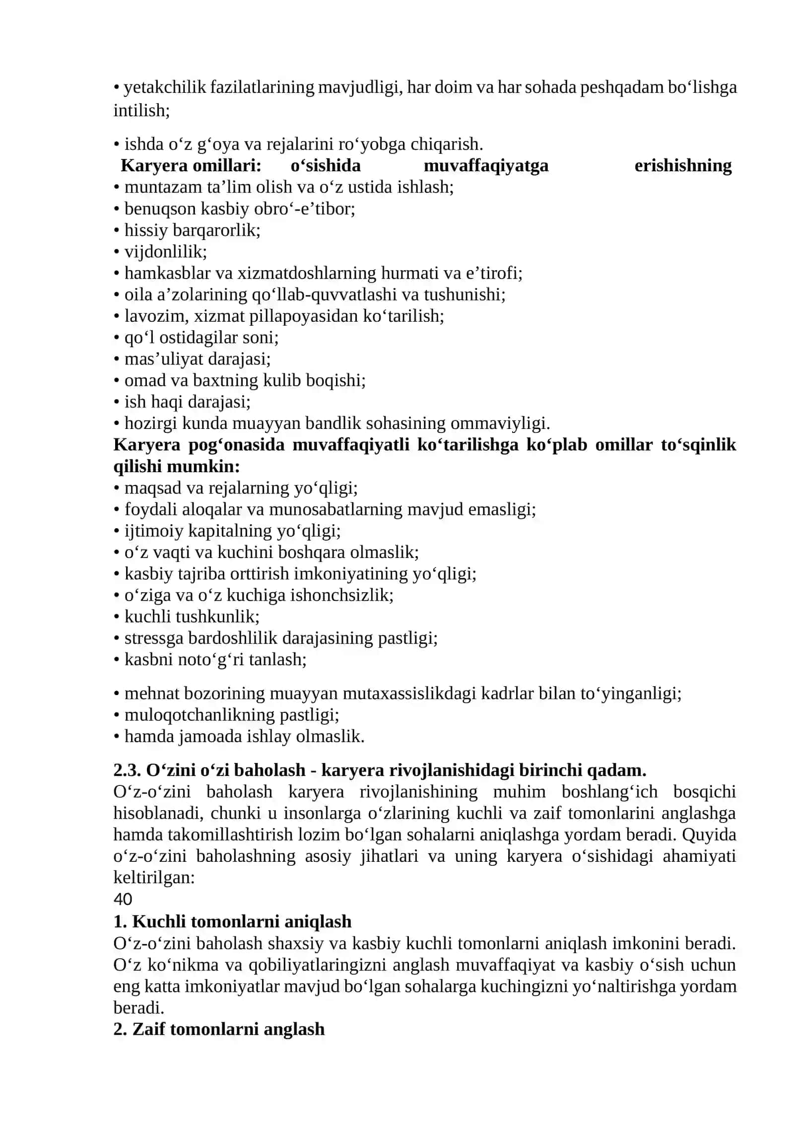Karyera bosqichlari va ularning ahamiyati 4