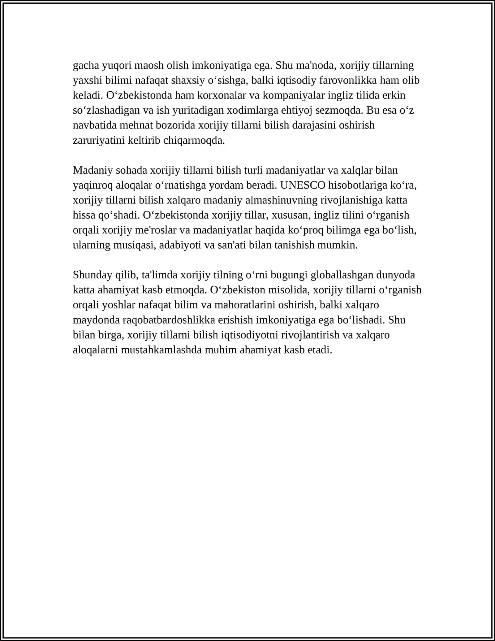 EDUCATION AND ROLE OF FOREIGN LANGUAGE 4