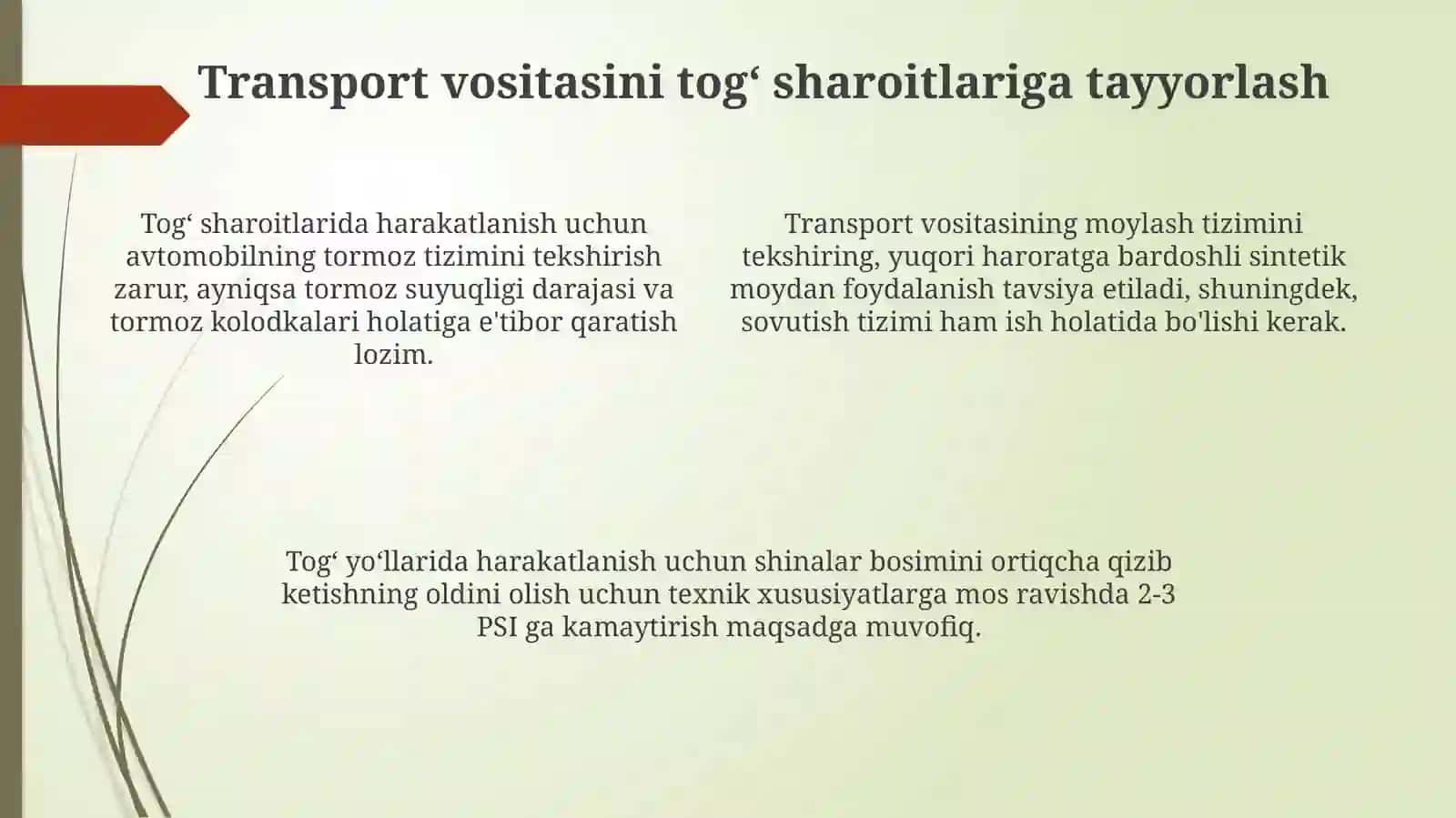 Tog‘ga haydash texnikasini takomillashtirish 4