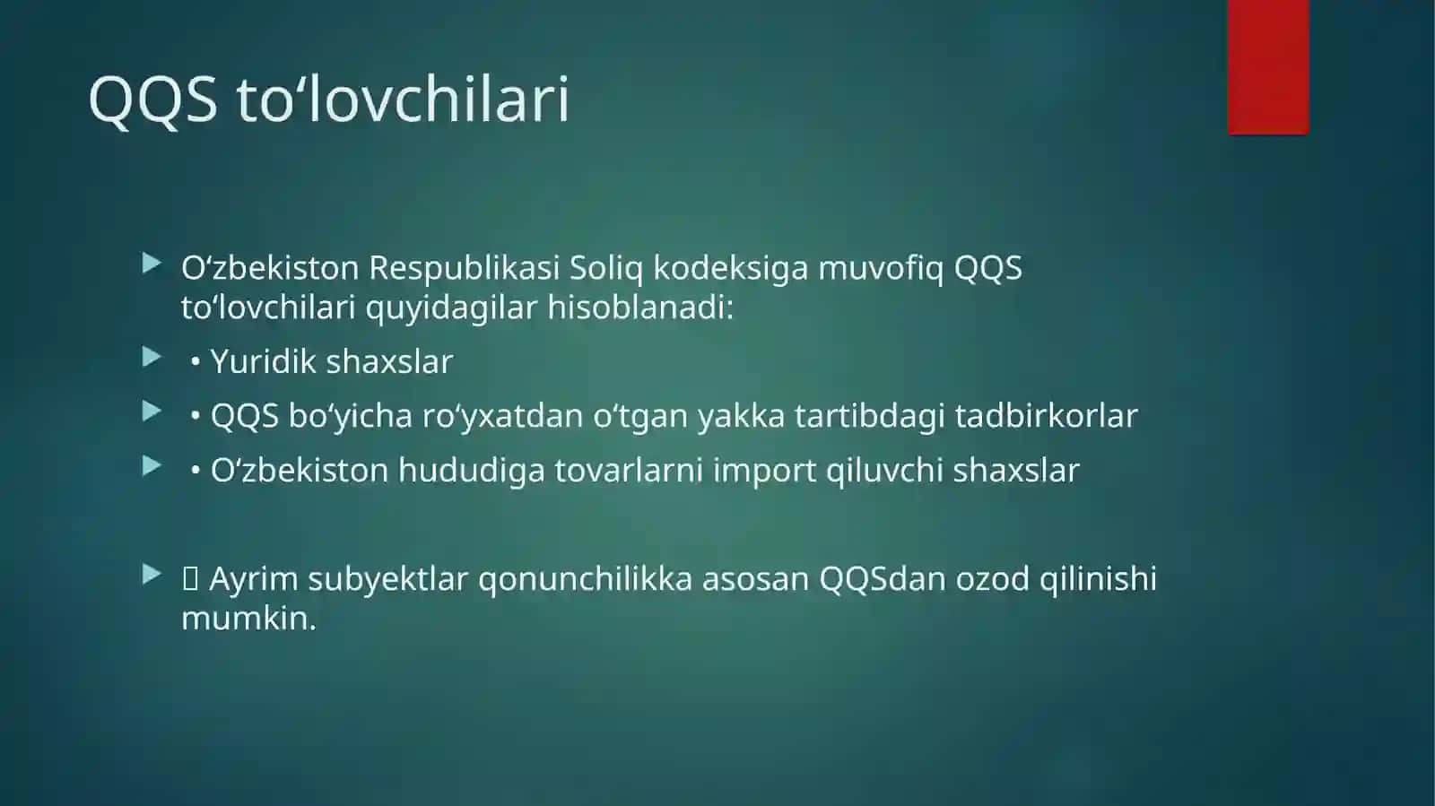 Qo‘shilgan qiymat solig‘i (QQS) 4