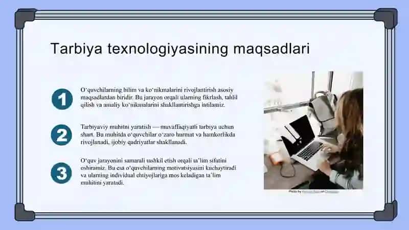 Tarbiya texnologiyasi asoslari 4