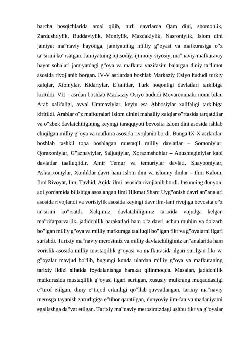 O‘zbekistonda mustaqillik g’oyalarining tarixiy ildizlari 4